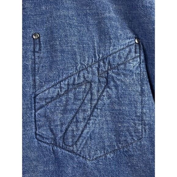 Vintage Karl Kani Denim Shirt Men's X-Large Relaxed Fit Blue Snap Closure - Picture 7 of 15